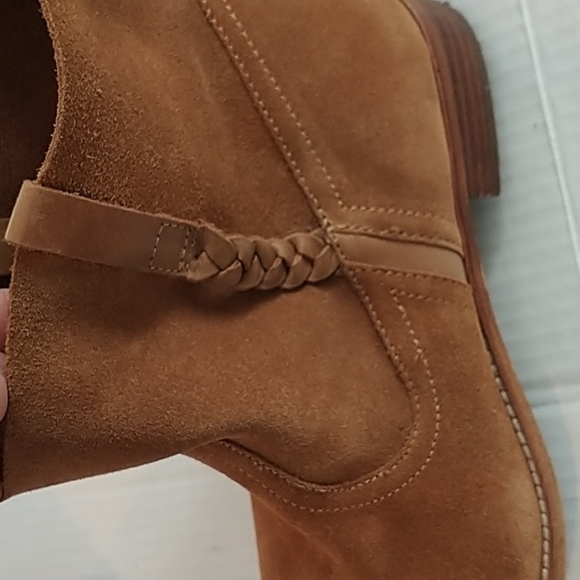 Report Rudy Leather Suede Tan Pull On Ankle Bootie 10 - Picture 5 of 12